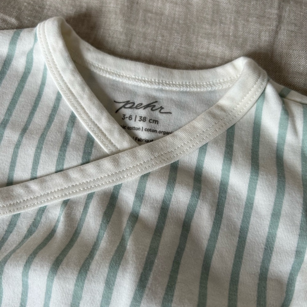 Pehr striped onisie. Size 3-6 months.